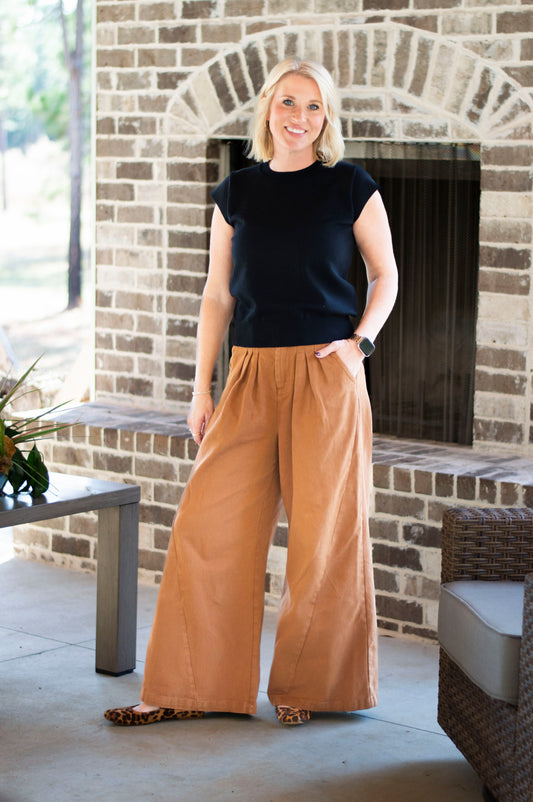 Ultra-Wide Pleated Slacks