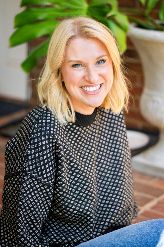 Two-Toned Black Crewneck Sweater