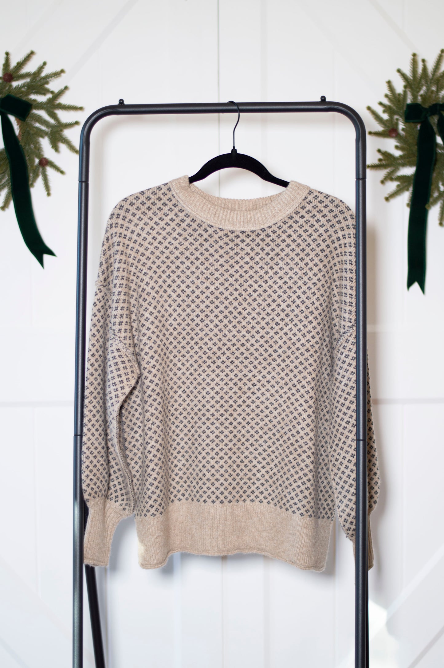 Two-Toned Oatmeal Crewneck Sweater