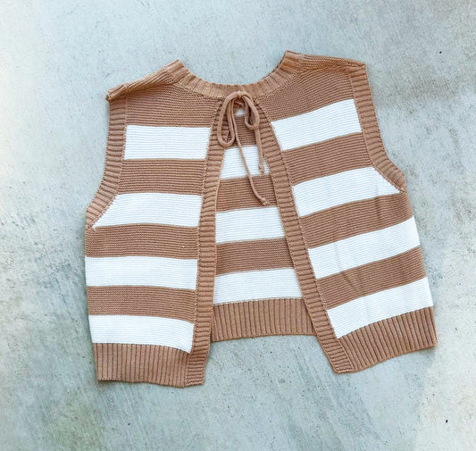 Tie Back Sleeveless Sweater