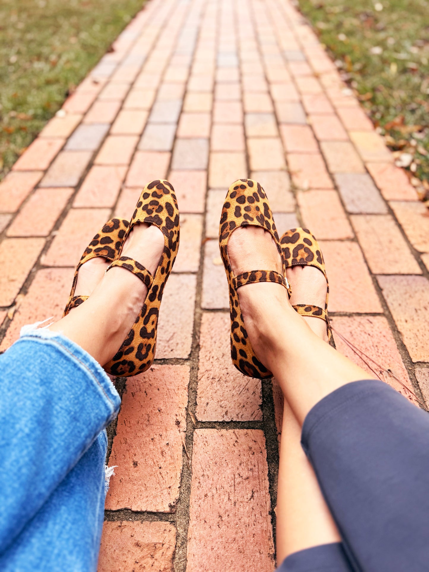 Leopard Print Buckle MaryJane Slippers