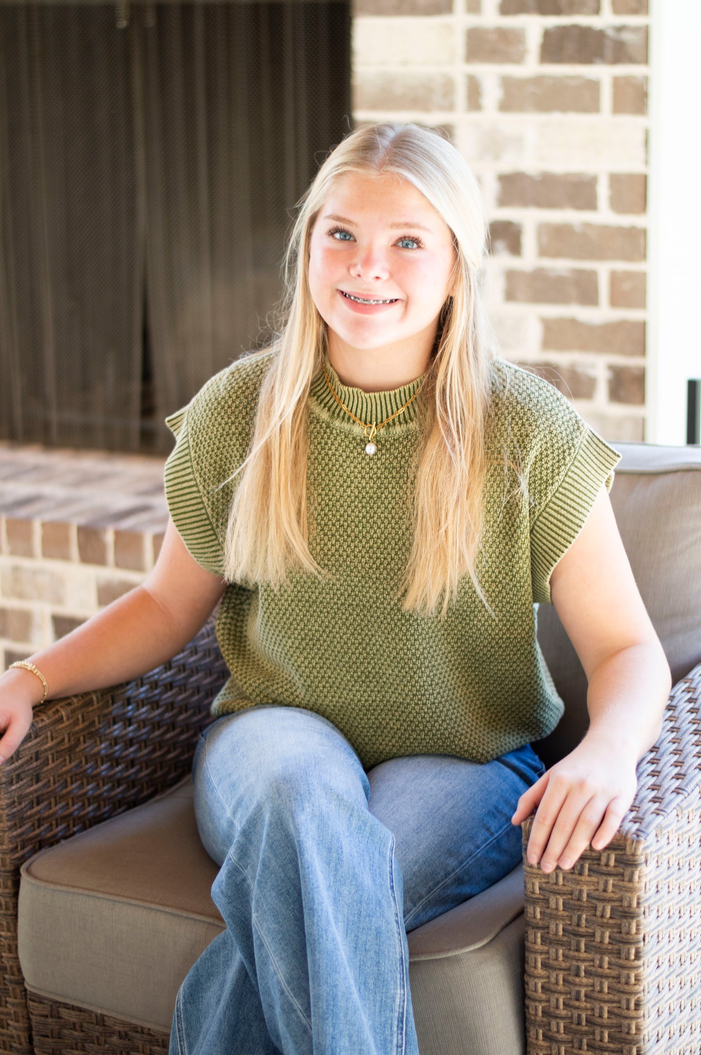 Natural Green Mineral Wash Sweater
