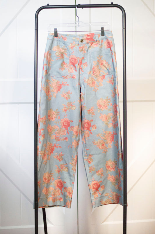 Feminine Floral Denim Jean