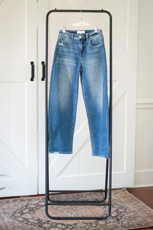 Risen Tummy Control Barrel Jeans