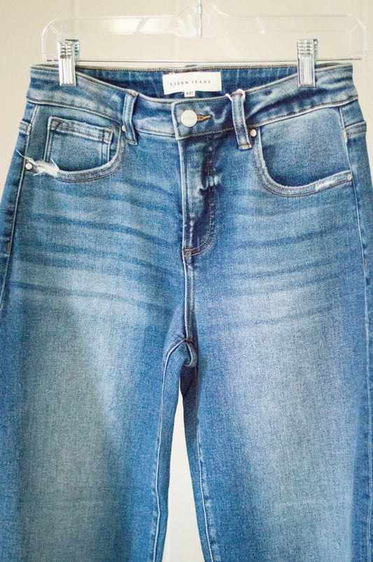 Risen Tummy Control Barrel Jeans