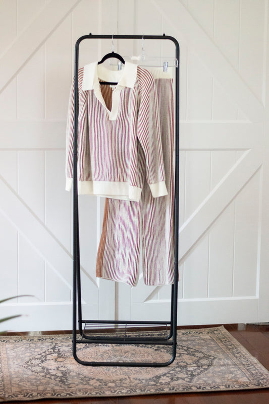 Ribbed Knit Sweater & Pants Set