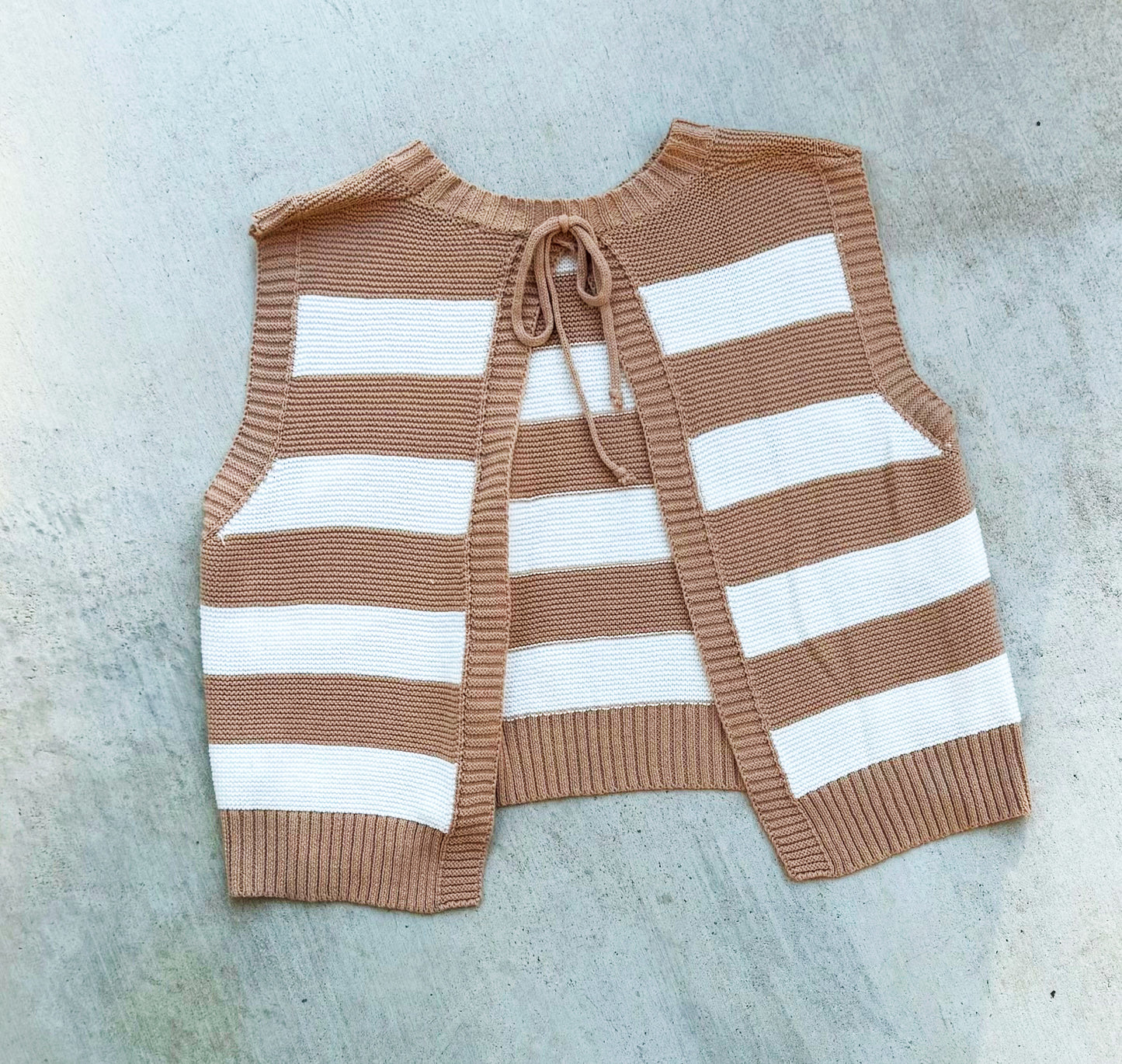 Tie Back Sleeveless Sweater